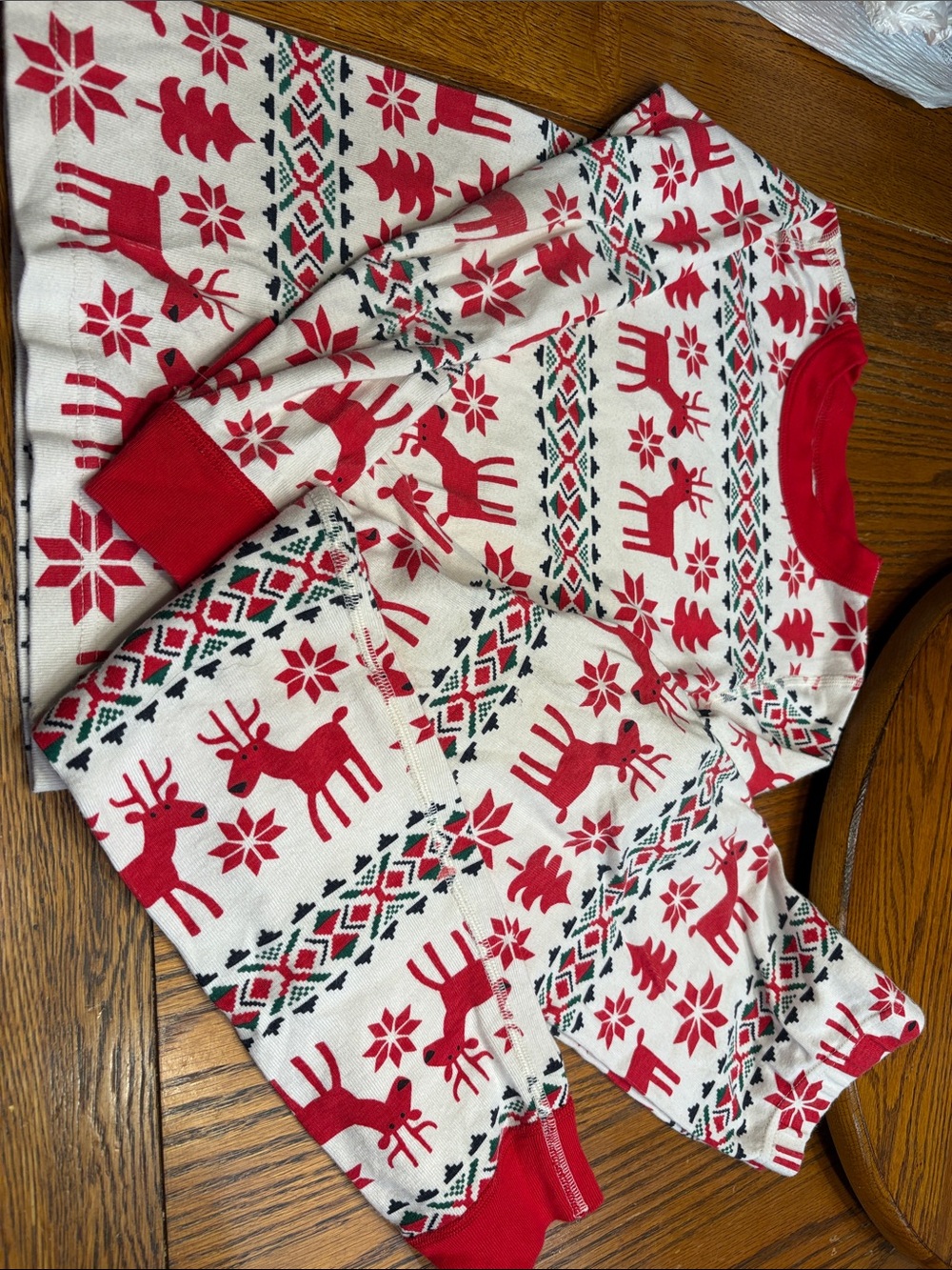 Hanna Andersson Red and White Reindeer Holiday Pajama Set